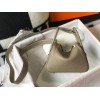 Hermes Lindy Mini Bag In Gris Tourterelle Clemence Leather GHW
