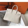 Hermes Birkin 25 Bag In Beton Clemence Leather with GHW