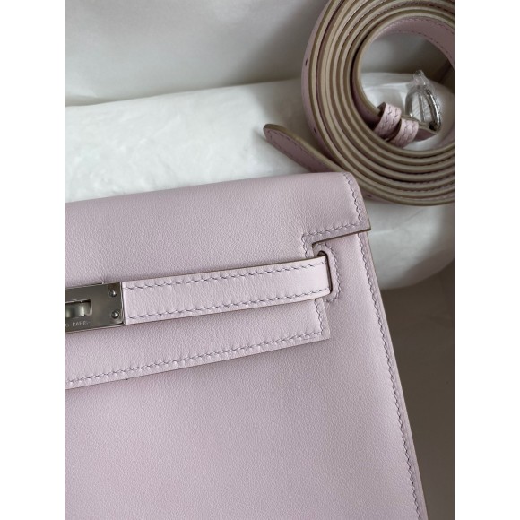 H**mes kelly danse ii bag in mauve pale evercolor calfskin