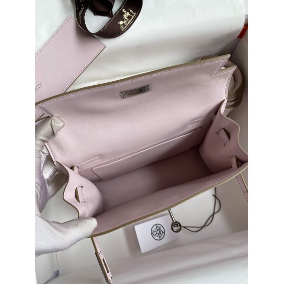 H**mes kelly danse ii bag in mauve pale evercolor calfskin