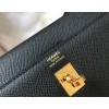 Hermes Kelly 25cm Sellier Bag in Black Epsom Calfskin GHW