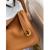 Hermes Lindy 26 Handmade Bag In Gold Clemence Leather