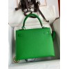 Hermes Kelly Sellier 28 Handmade Bag In Bamboo Epsom Calfskin