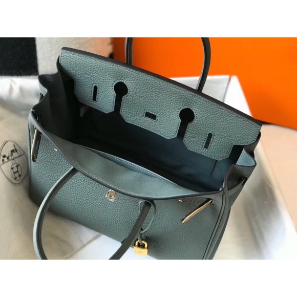 H**mes birkin 30 bag in vert amande clemence leather with ghw