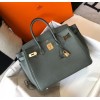 Hermes Birkin 30 Bag in Vert Amande Clemence Leather with GHW