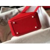 Hermes Lindy Mini Bag In Red Clemence Leather GHW