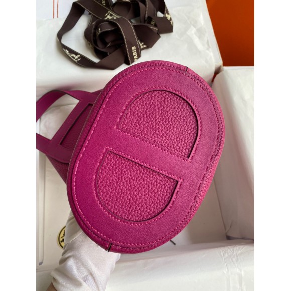 H**mes in the loop 18 handmade bag in rose purple clemence leatherther