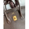 Hermes Birkin 25 Retourne Handmade Bag In Chocolat Chevre Mysore Leather