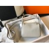 Hermes Lindy Mini Bag In Pearl Grey Clemence Leather GHW