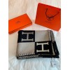 Hermes Avalon III Throw Blanket in Black Wool and Cashmere