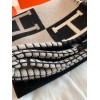 Hermes Avalon III Throw Blanket in Black Wool and Cashmere