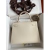 Hermes Kelly Sellier 28 Handmade Bag In Craie Evercolor Calfskin