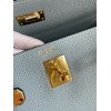 Hermes HSS Kelly 32 Bicolor Bag in Blue Lin and Blue Clemence Leather