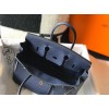 Hermes Birkin 25 Bag In Navy Blue Clemence Leather with GHW
