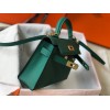 Hermes Kelly Mini II Sellier Bag In Vert Vertigo Epsom Leather
