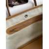 Hermes Garden Party 30 Handmade Bag in Toile and Biscuit Leather