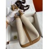 Hermes Garden Party 30 Handmade Bag in Toile and Biscuit Leather