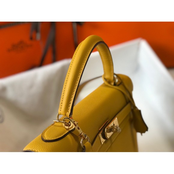 H**mes kelly 32cm sellier bag in yellow epsom calfskin ghw