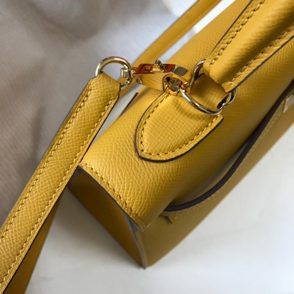 H**mes kelly 32cm sellier bag in yellow epsom calfskin ghw