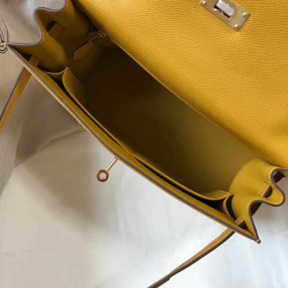 H**mes kelly 32cm sellier bag in yellow epsom calfskin ghw