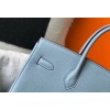 Hermes Birkin 35 Bag in Blue Lin Clemence Leather with GHW