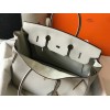 Hermes Birkin 35 Bag in Pearl Grey Clemence Leather with GHW