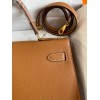 Hermes Kelly Sellier 32 Handmade Bag In Gold Epsom Calfskin