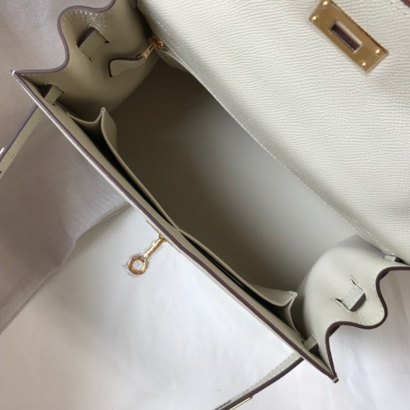 H**mes kelly 32cm sellier bag in craie epsom calfskin ghw