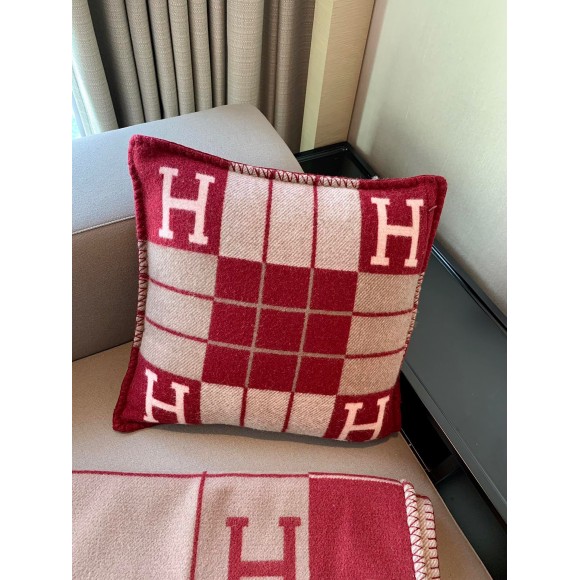 H**mes red small avalon iii pillow cover