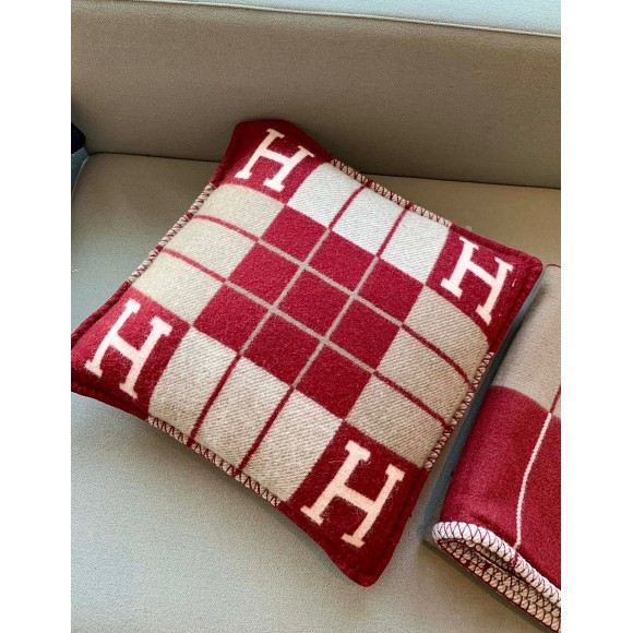 H**mes red small avalon iii pillow cover