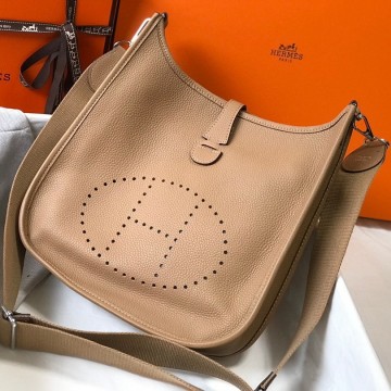 Hermes Evelyne III 29 Bag In Trench Clemence Leather Hermes Evelyne III 29 Bag In Trench Clemence Leather