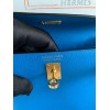 Hermes Kelly Danse II Handmade Bag In Blue Hydra Evercolor Calfskin