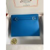 Hermes Kelly Danse II Handmade Bag In Blue Hydra Evercolor Calfskin