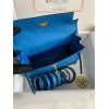 Hermes Kelly Danse II Handmade Bag In Blue Hydra Evercolor Calfskin