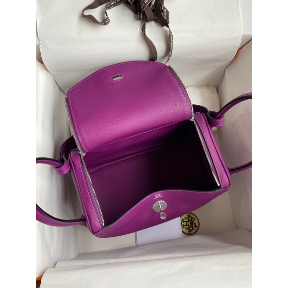 Hermes Lindy 26 Handmade Bag In Anemone Swift Calfskin Hermes Lindy 26 Handmade Bag In Anemone Swift Calfskin