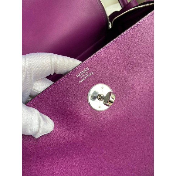Hermes Lindy 26 Handmade Bag In Anemone Swift Calfskin Hermes Lindy 26 Handmade Bag In Anemone Swift Calfskin