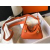 Hermes Lindy Mini Bag In Orange Clemence Leather GHW