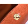 Hermes Lindy Mini Bag In Orange Clemence Leather GHW