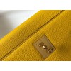 Hermes Kelly 25cm Retourne Bag in Jaune Ambre Clemence Leather GHW