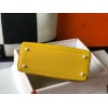 Hermes Kelly 25cm Retourne Bag in Jaune Ambre Clemence Leather GHW