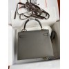 Hermes Kelly Sellier 28 Handmade Bag In Etain Epsom Calfskin