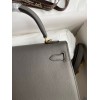 Hermes Kelly Sellier 28 Handmade Bag In Etain Epsom Calfskin