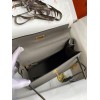 Hermes Kelly Sellier 28 Handmade Bag In Etain Epsom Calfskin