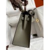 Hermes Kelly Sellier 28 Handmade Bag In Vert De Gris Epsom Calfskin