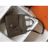Hermes Halzan 31cm Bag In Taupe Clemence Leather