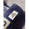 Hermes H Riviera Blanket in Marine Wool and Cashmere