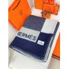 Hermes H Riviera Blanket in Marine Wool and Cashmere