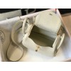 Hermes Lindy Mini Bag In Craie Clemence Leather GHW