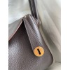 Hermes Lindy 26 Handmade Bag In Ebene Clemence Leather