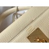 Hermes Kelly 32cm Retourne Bag in Craie Clemence Leather GHW